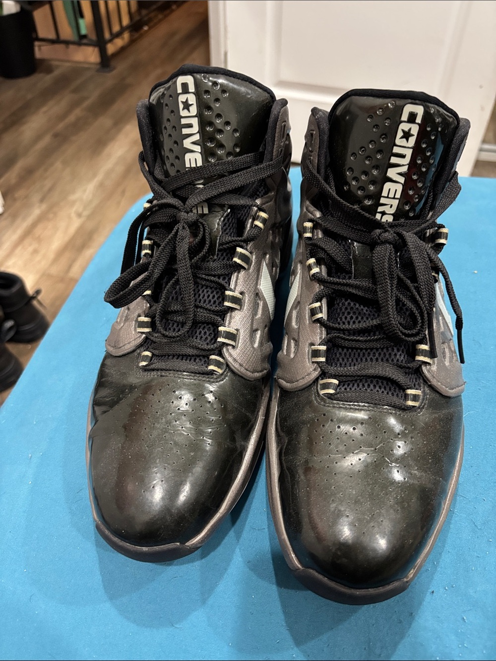Converse Men’s Black and Gray High-Top Athletic Sneakers